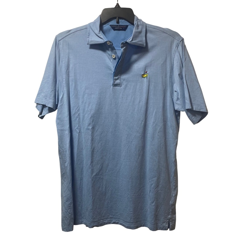 Clubhouse Collection‎ Masters Polo Shirt Mens Large Blue Cotton Lyocell Italy